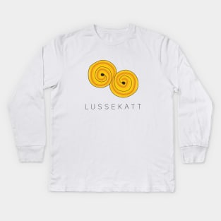 Swedish Lussekatt Lucia Saffron Bun Kids Long Sleeve T-Shirt